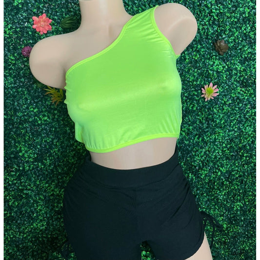 Lime shoulder top